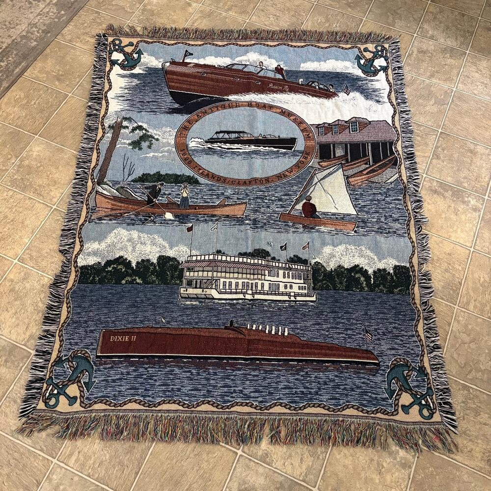 Tapestry Blanket Antqiue Boat Museum